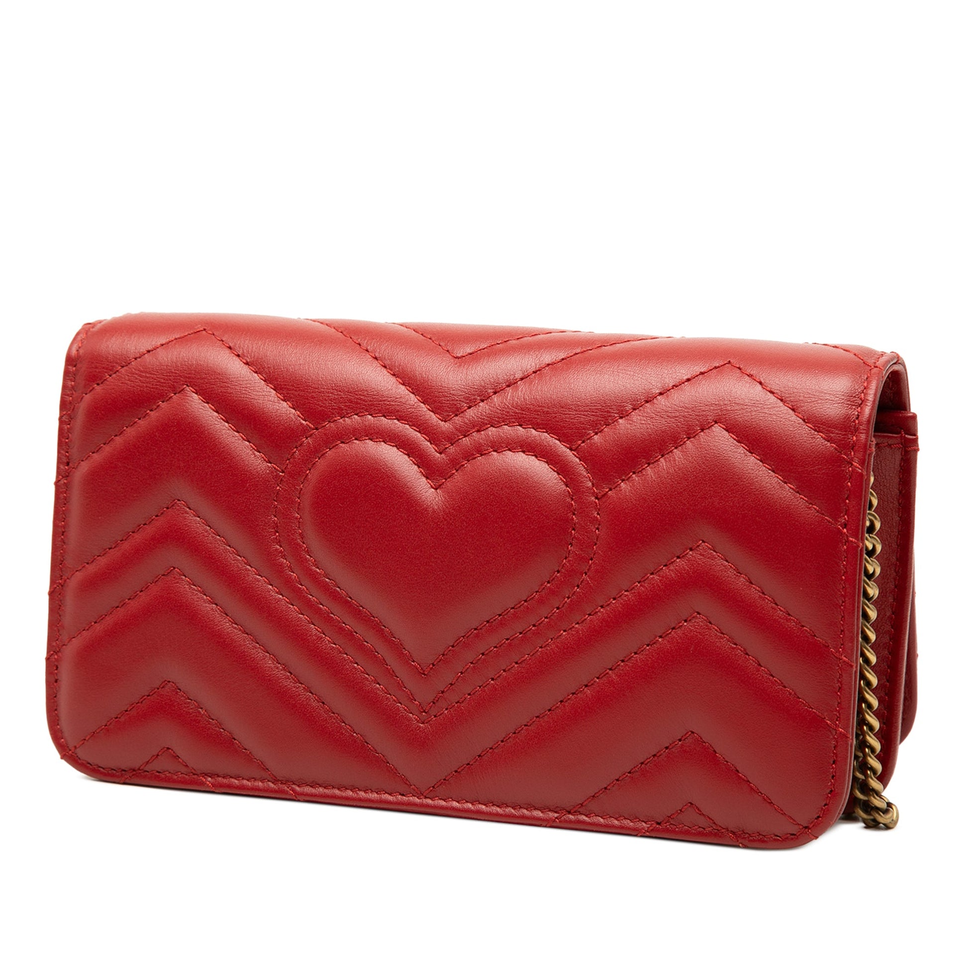 Gucci Mini GG Marmont Matelasse Calfskin Wallet On Chain