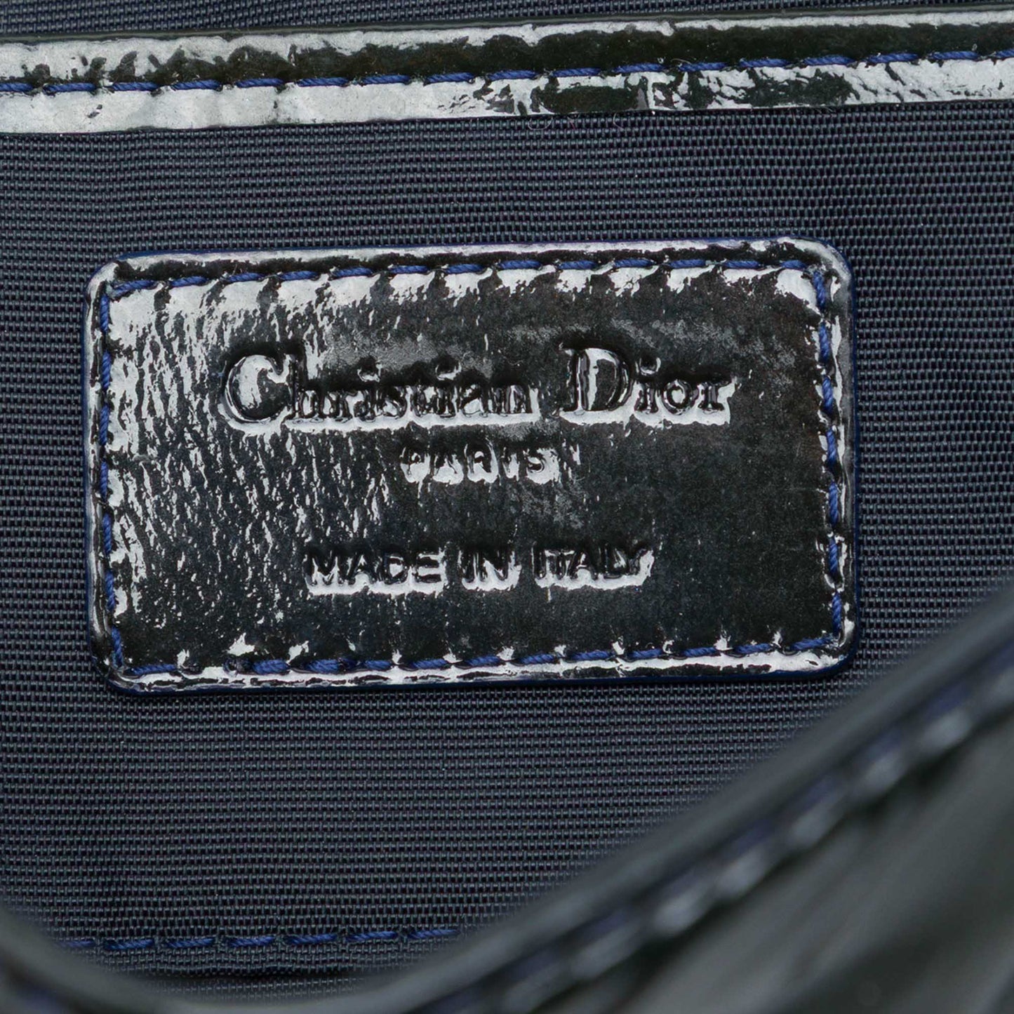 Dior Patent Cannage Lady Dior Clutch with Chain