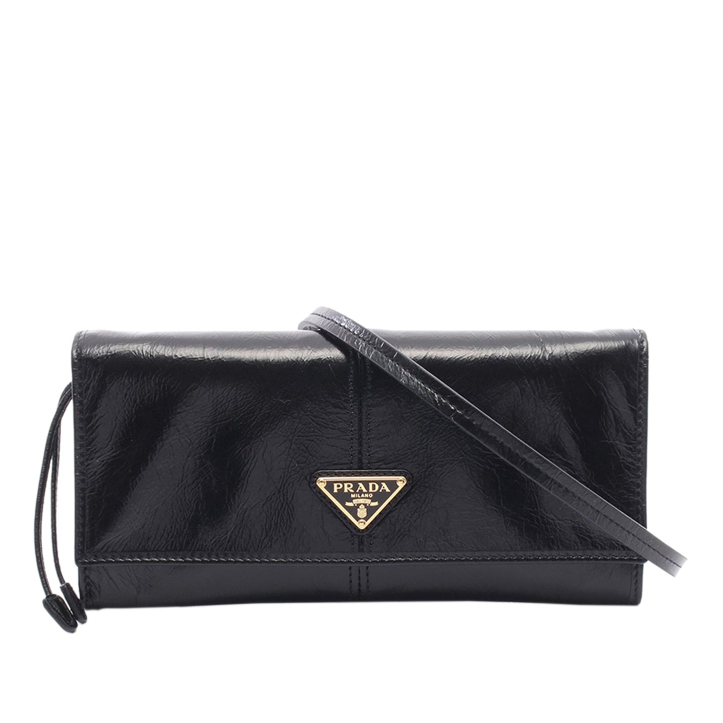 Prada Leather Logo Wallet on Strap