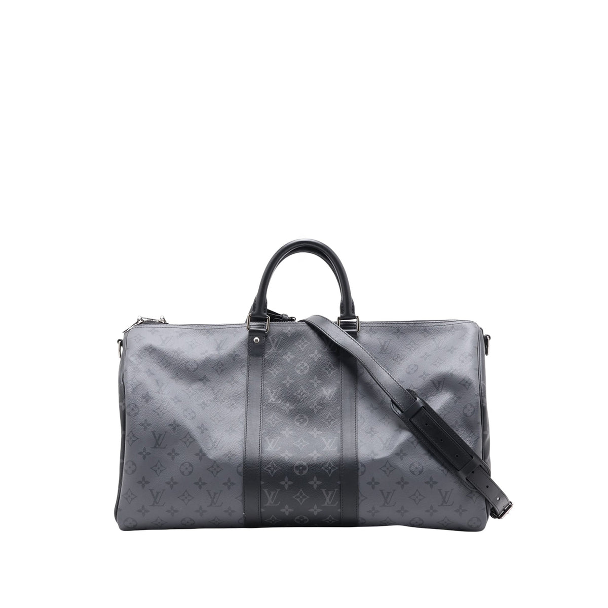Louis Vuitton Monogram Eclipse Reverse Keepall Bandouliere 50 — Gray