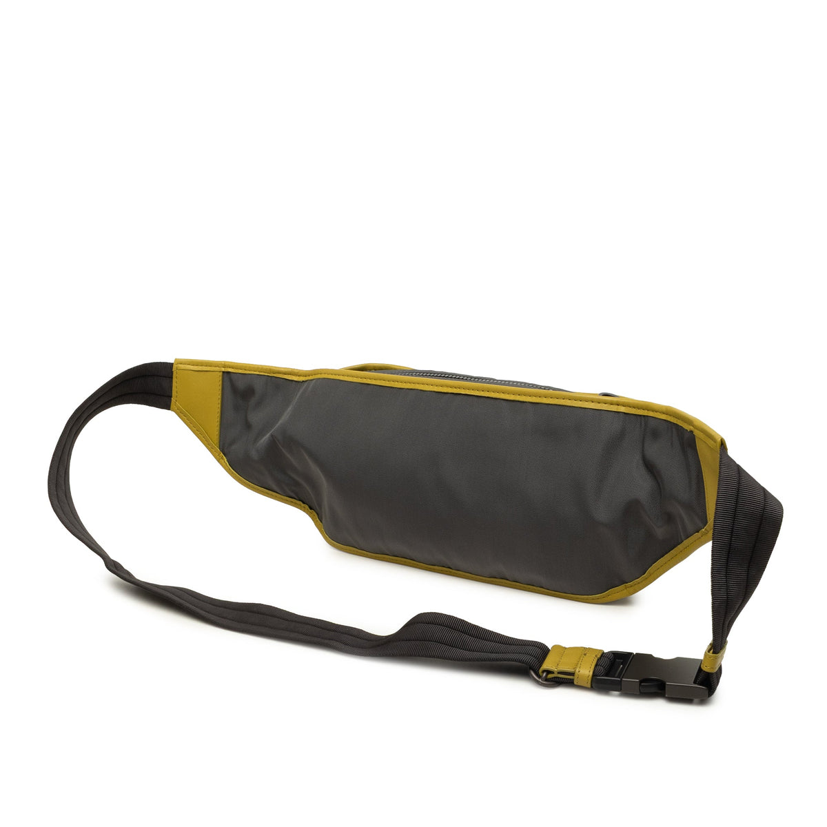 Bottega Veneta Nappa Intrecciato Trimmed Nylon Rudder Belt Bag — Gray