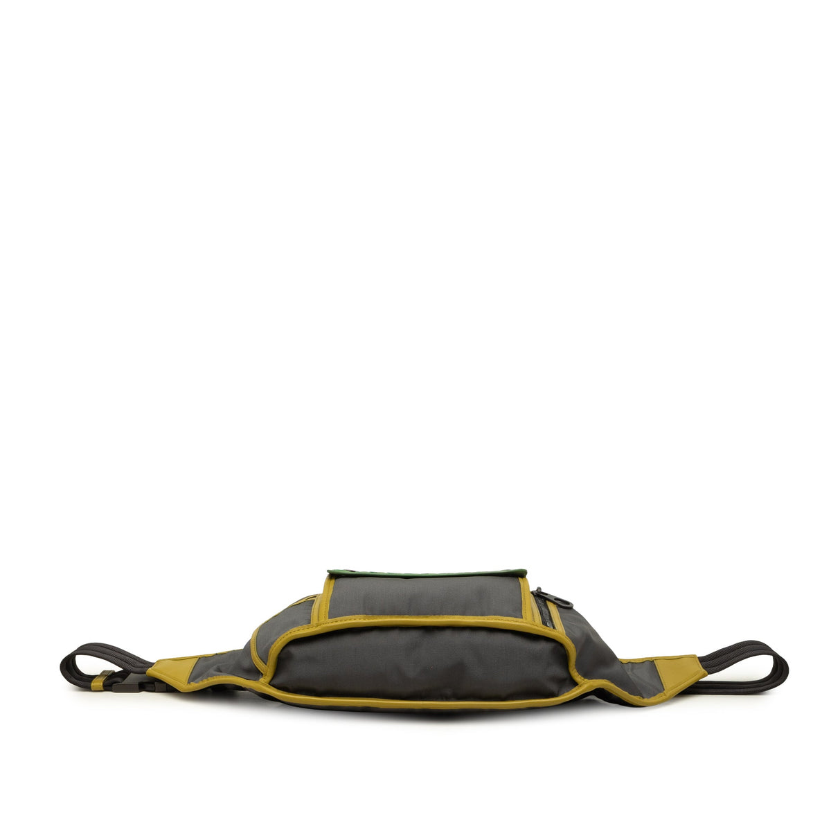 Bottega Veneta Nappa Intrecciato Trimmed Nylon Rudder Belt Bag — Gray
