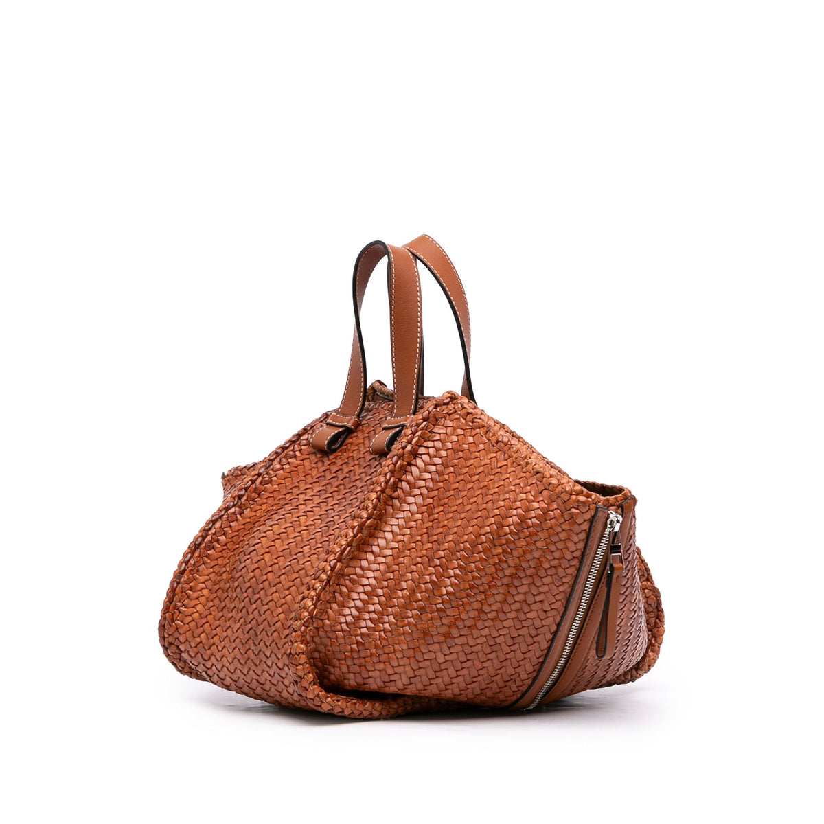 LOEWE Medium Woven Calfskin Hammock Satchel