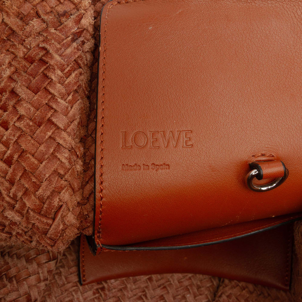 LOEWE Medium Woven Calfskin Hammock Satchel