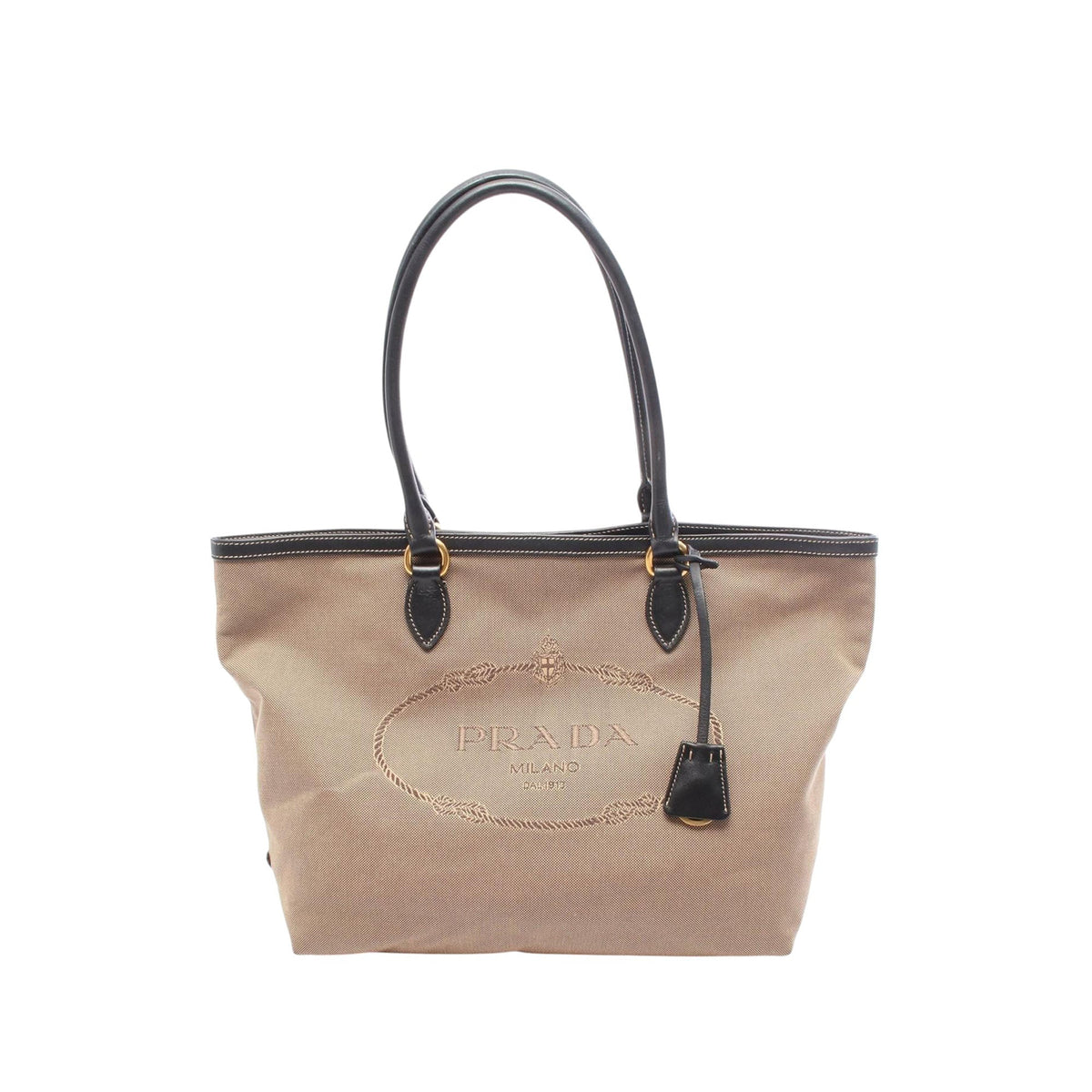 Prada Canvas Canapa Logo Tote — Beige