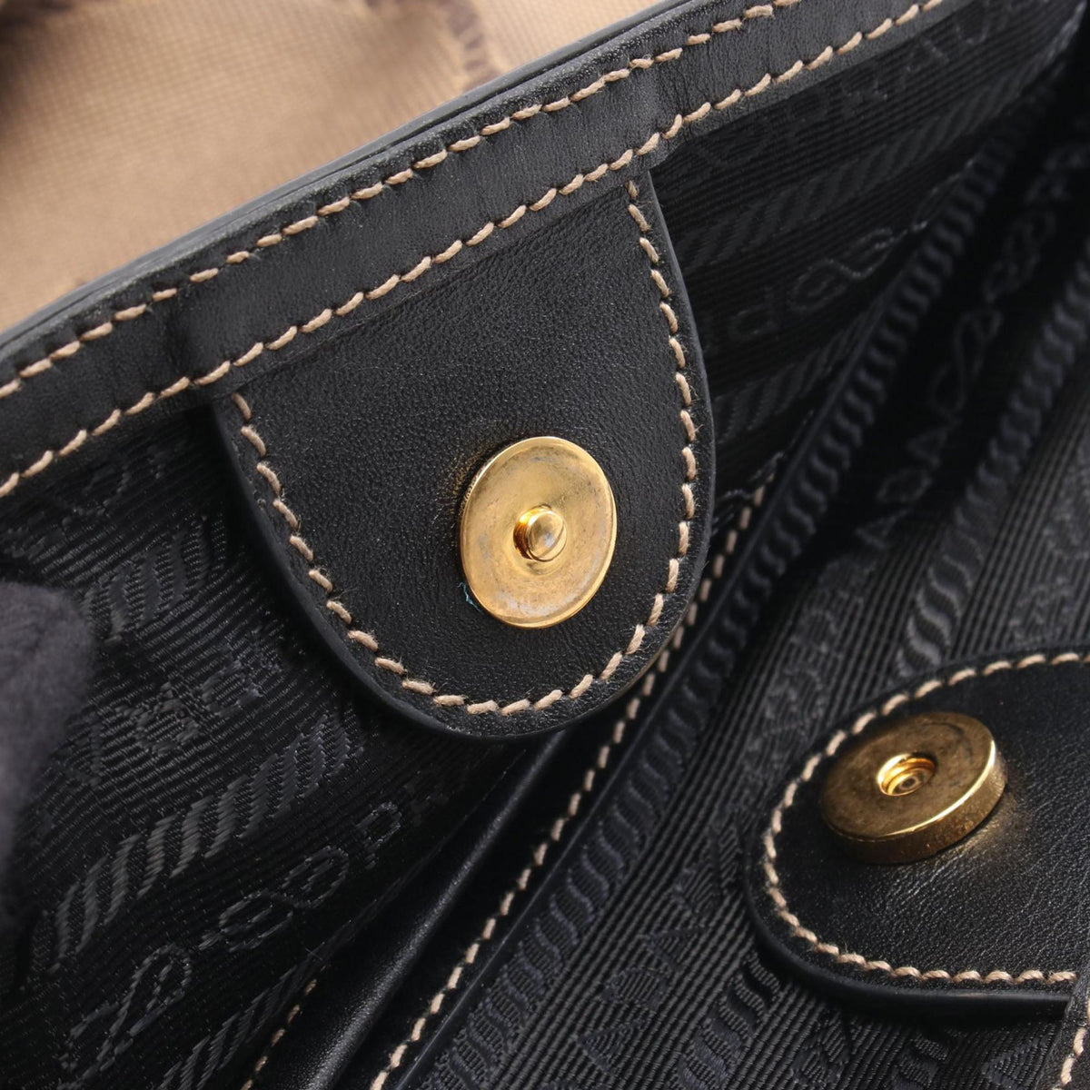 Prada Canvas Canapa Logo Tote — Beige