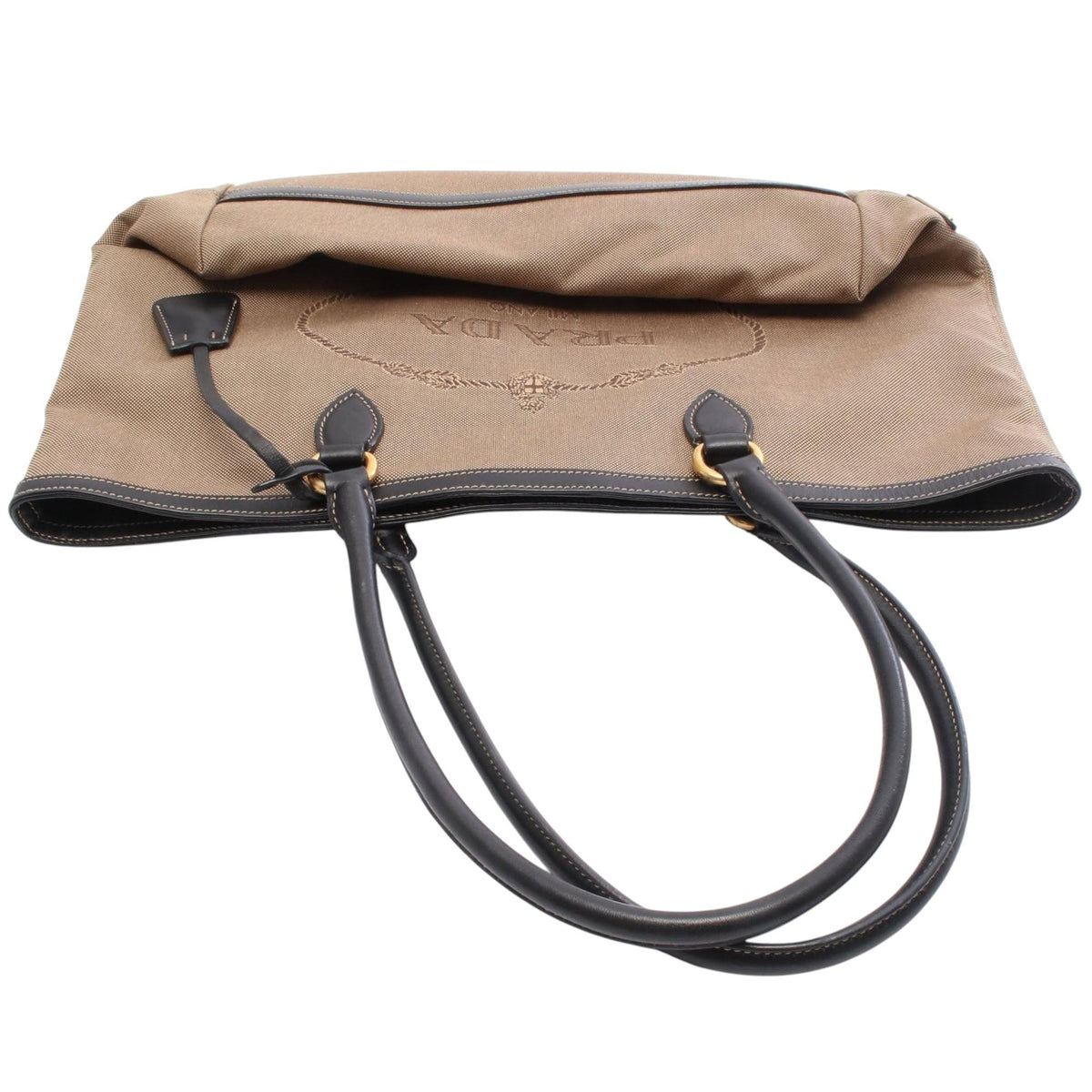 Prada Canvas Canapa Logo Tote — Beige
