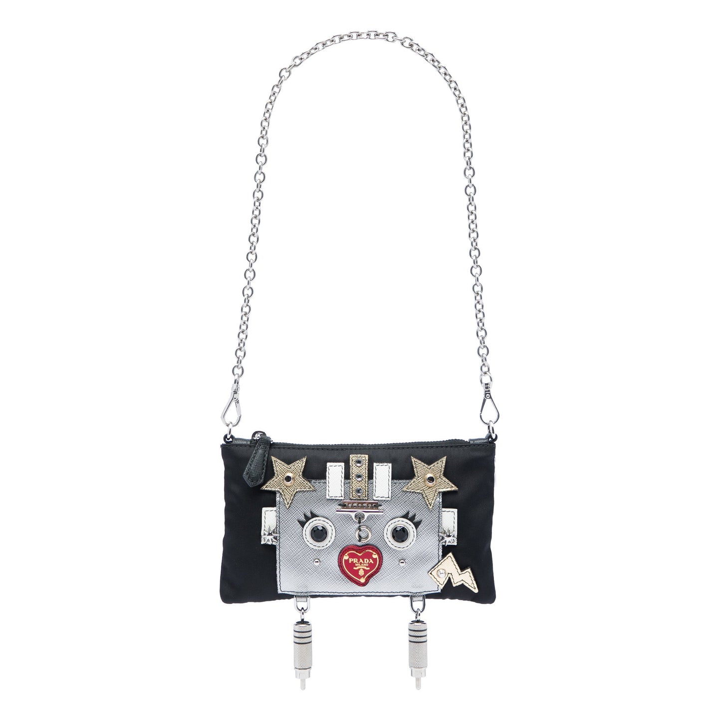 Prada Tessuto Saffiano Robot Chain Shoulder Bag