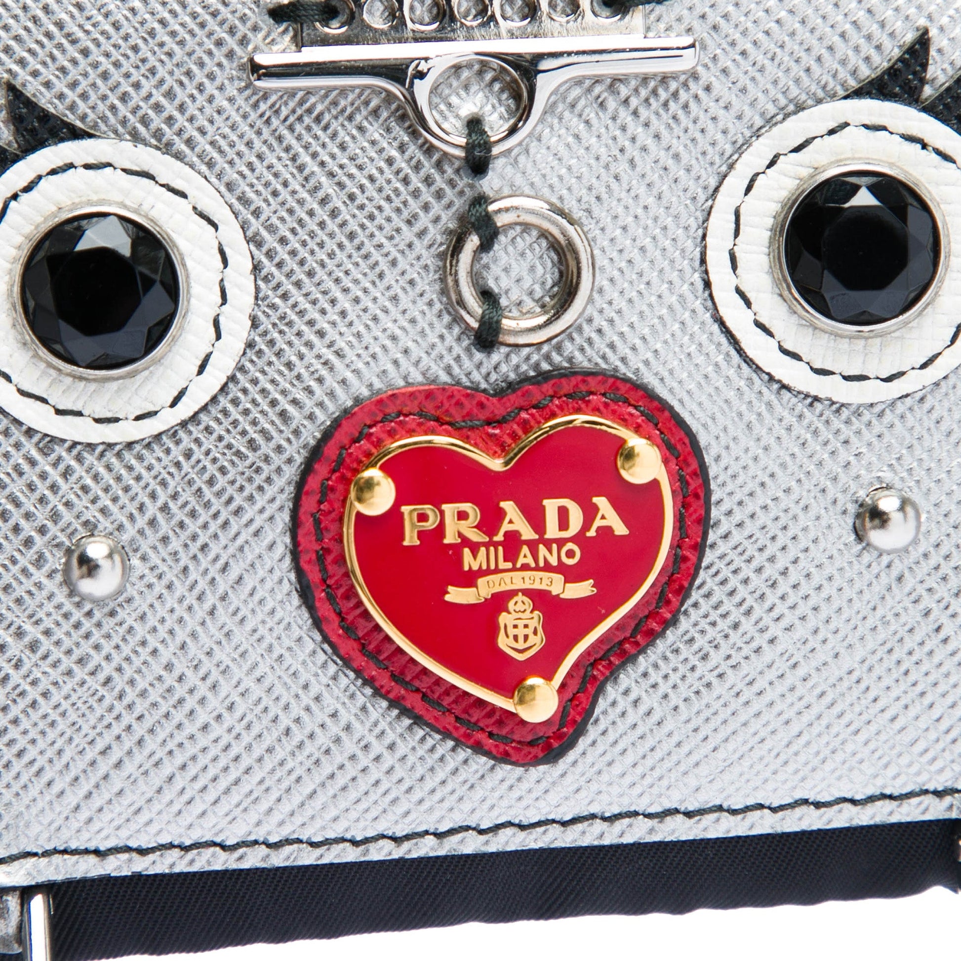 Prada Tessuto Saffiano Robot Chain Shoulder Bag