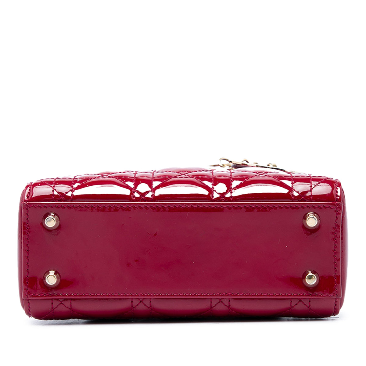 Dior Mini Patent Cannage Lady Dior — Red