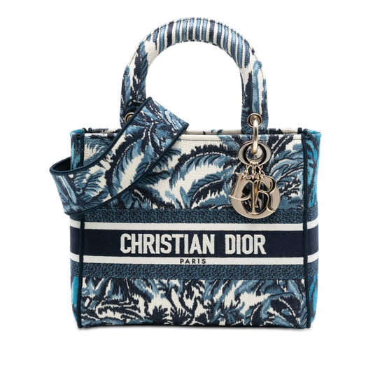 Dior Medium Embroidered Canvas Palm Tree Toile De Jouy Lady D Lite