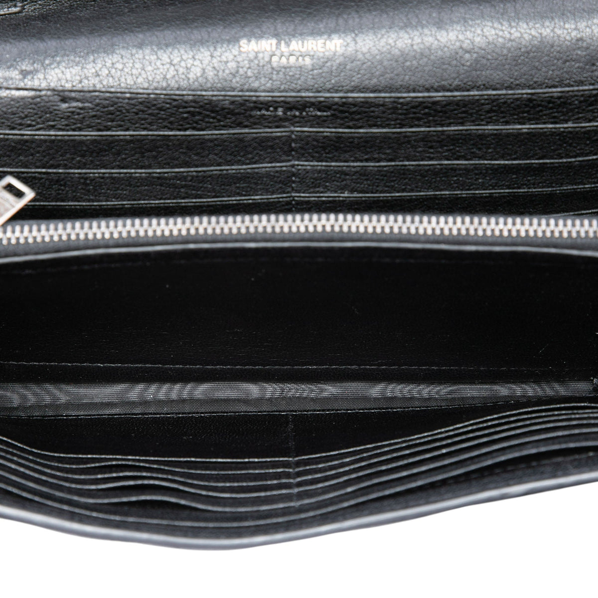 Saint Laurent Chevron Studded Sheepskin Monogram Envelope Chain Wallet