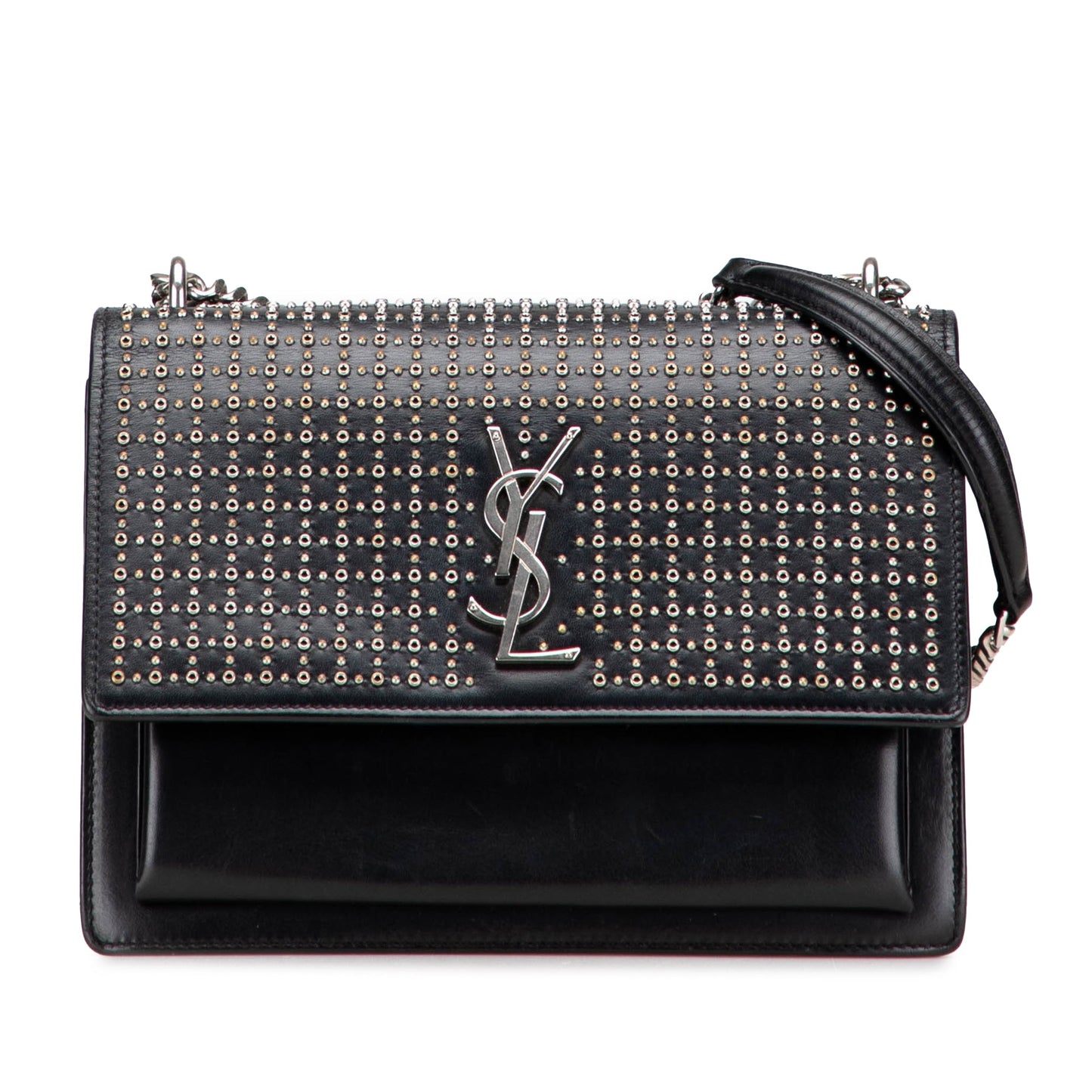 Saint Laurent Medium Studded Calfskin Monogram Sunset Crossbody