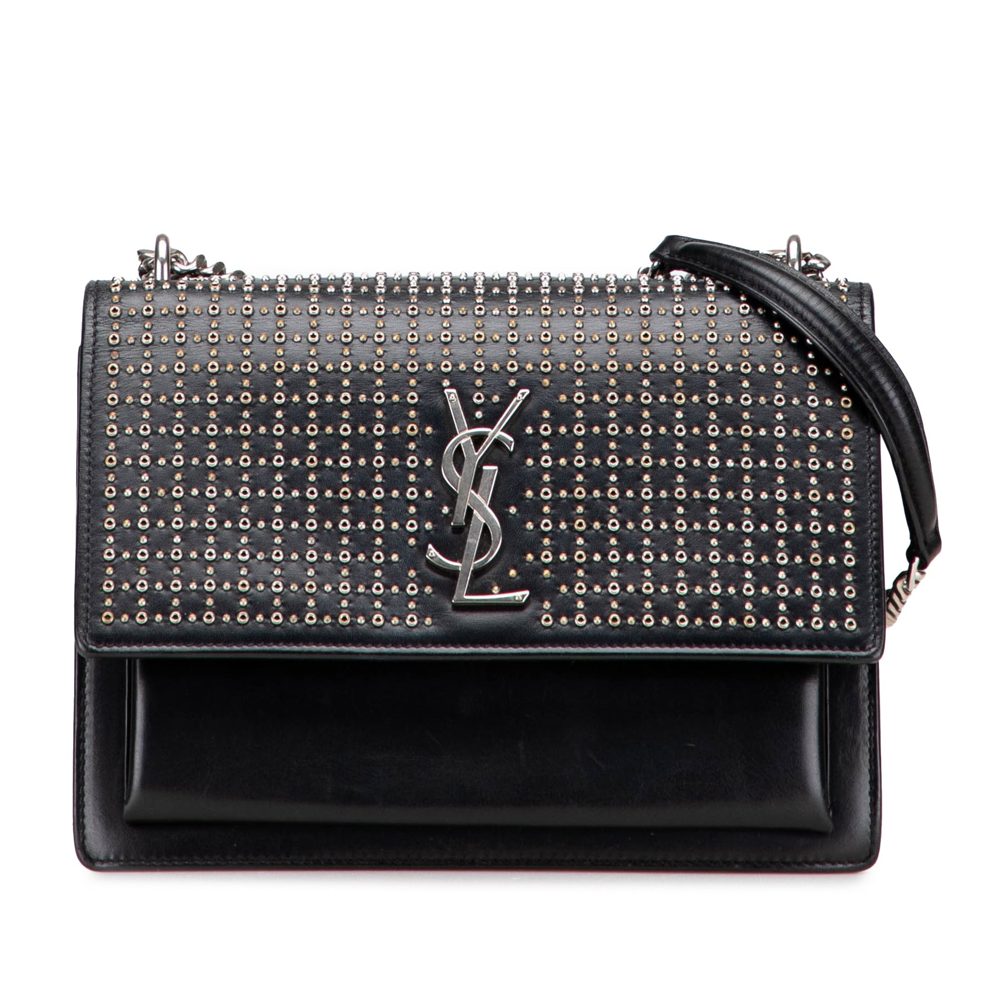 Saint Laurent Medium Studded Calfskin Monogram Sunset Crossbody