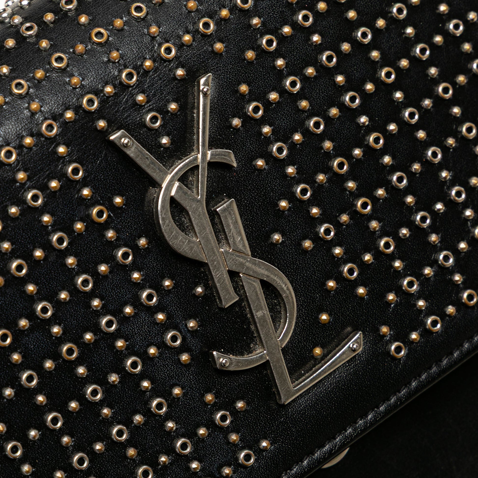 Saint Laurent Medium Studded Calfskin Monogram Sunset Crossbody
