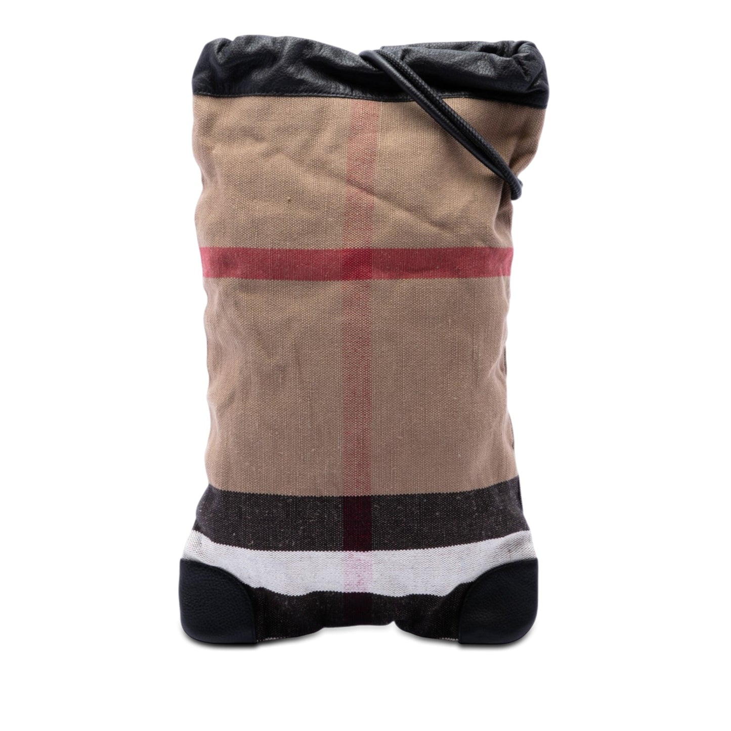 Burberry Mega Check Canvas Drawstring Backpack