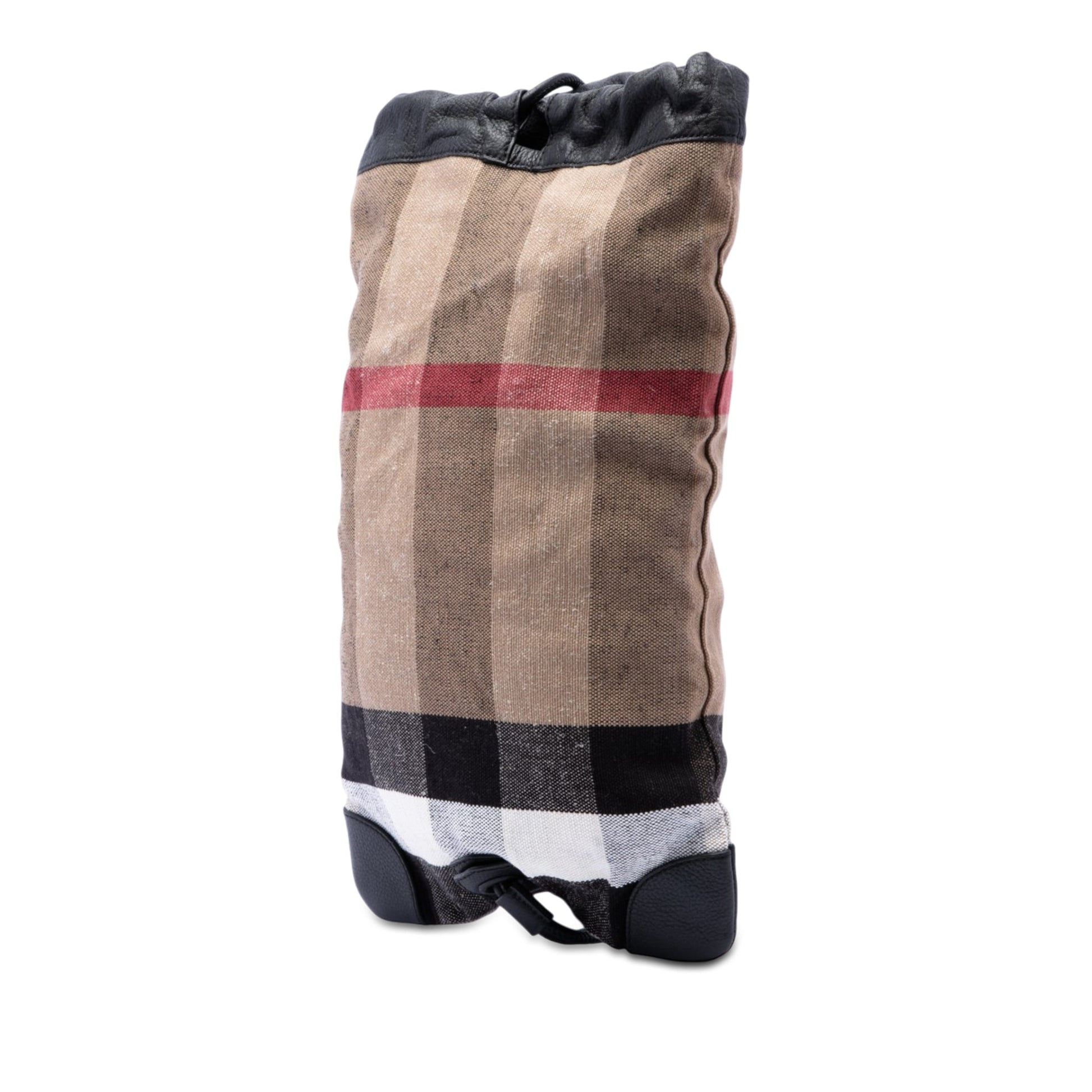 Burberry Mega Check Canvas Drawstring Backpack