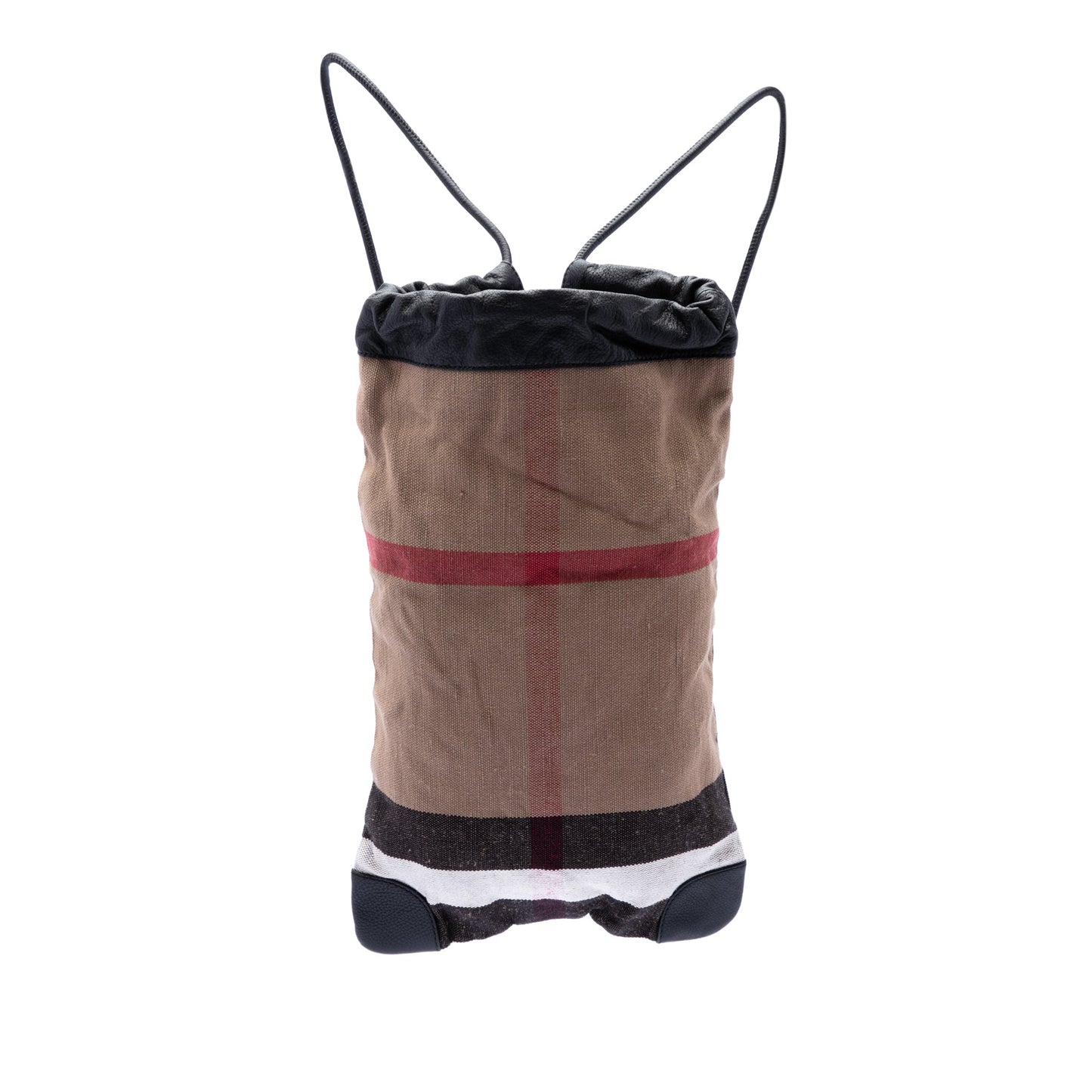 Burberry Mega Check Canvas Drawstring Backpack