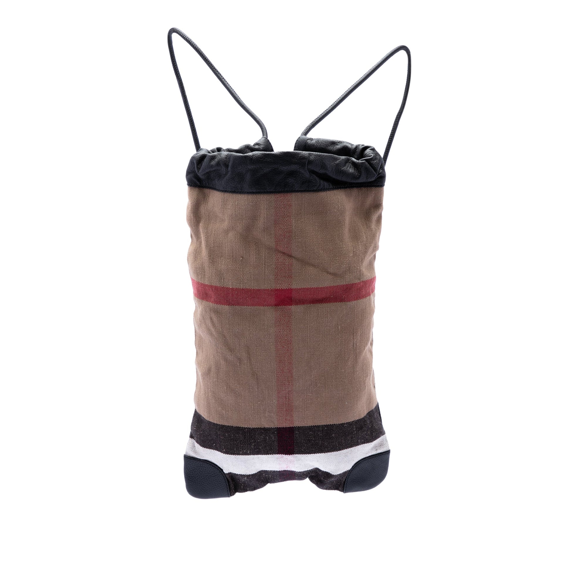 Burberry Mega Check Canvas Drawstring Backpack
