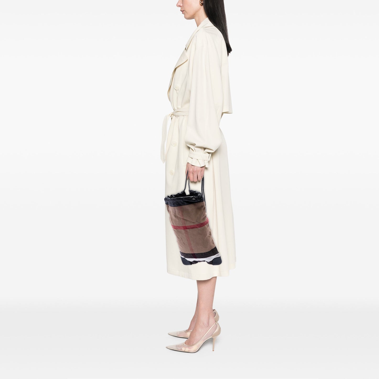 Burberry Mega Check Canvas Drawstring Backpack