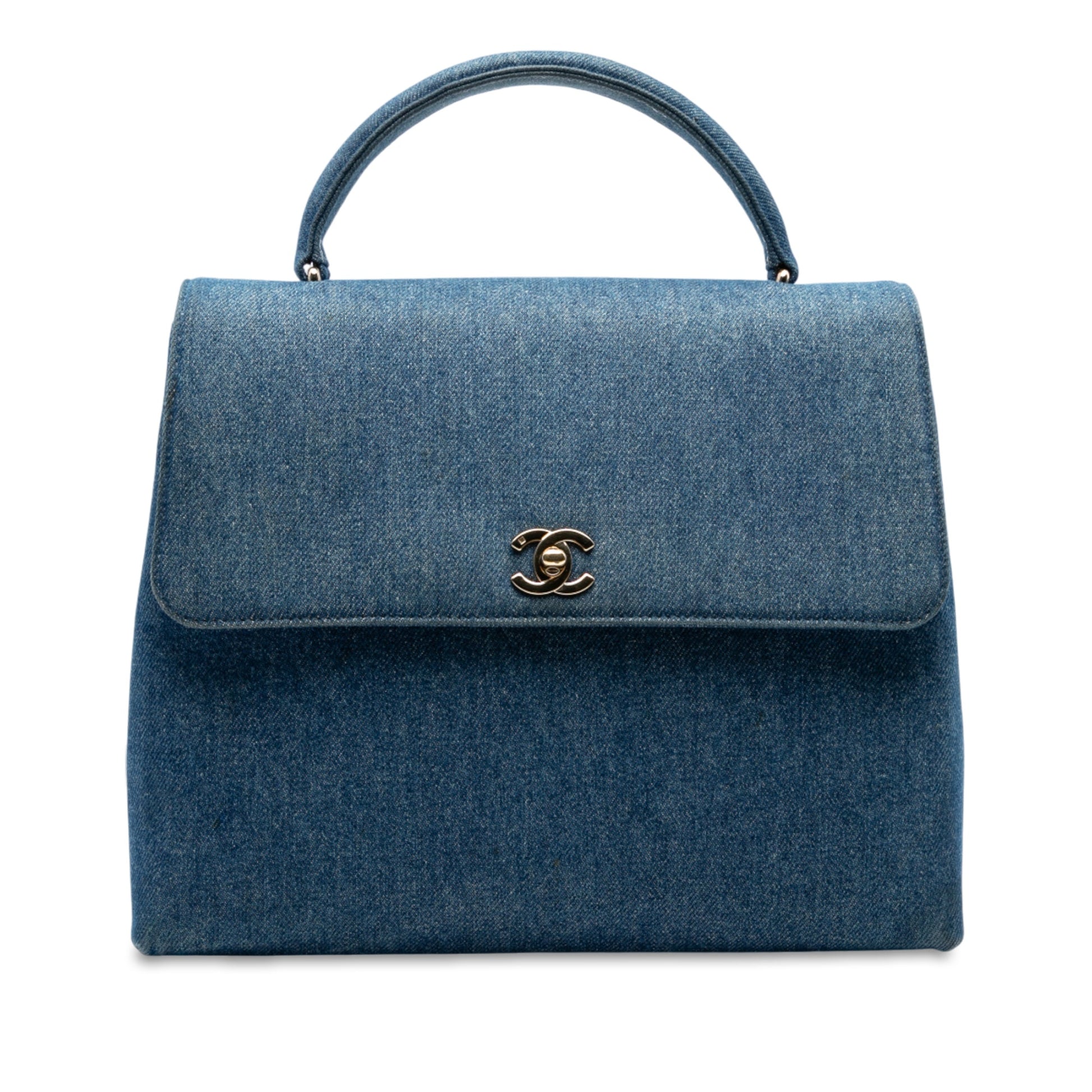 Chanel CC Denim Kelly Top Handle Bag