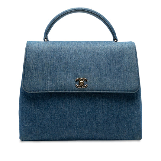Chanel CC Denim Kelly Top Handle Bag