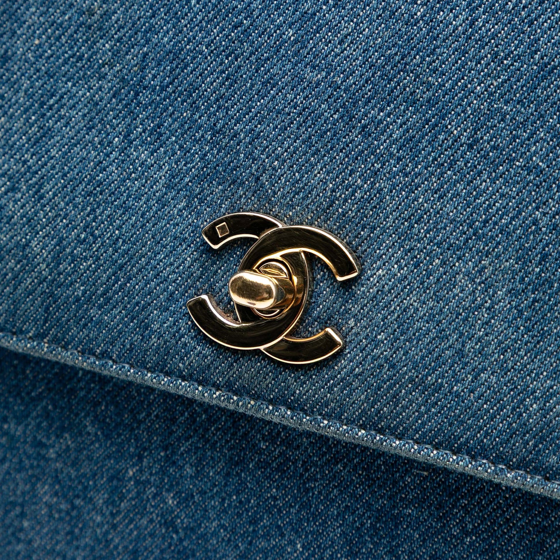 Chanel CC Denim Kelly Top Handle Bag