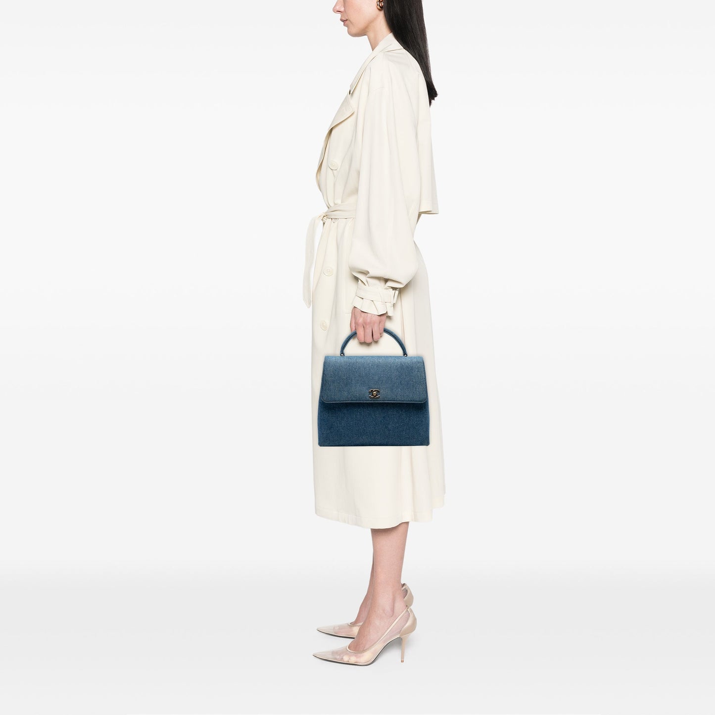 Chanel CC Denim Kelly Top Handle Bag