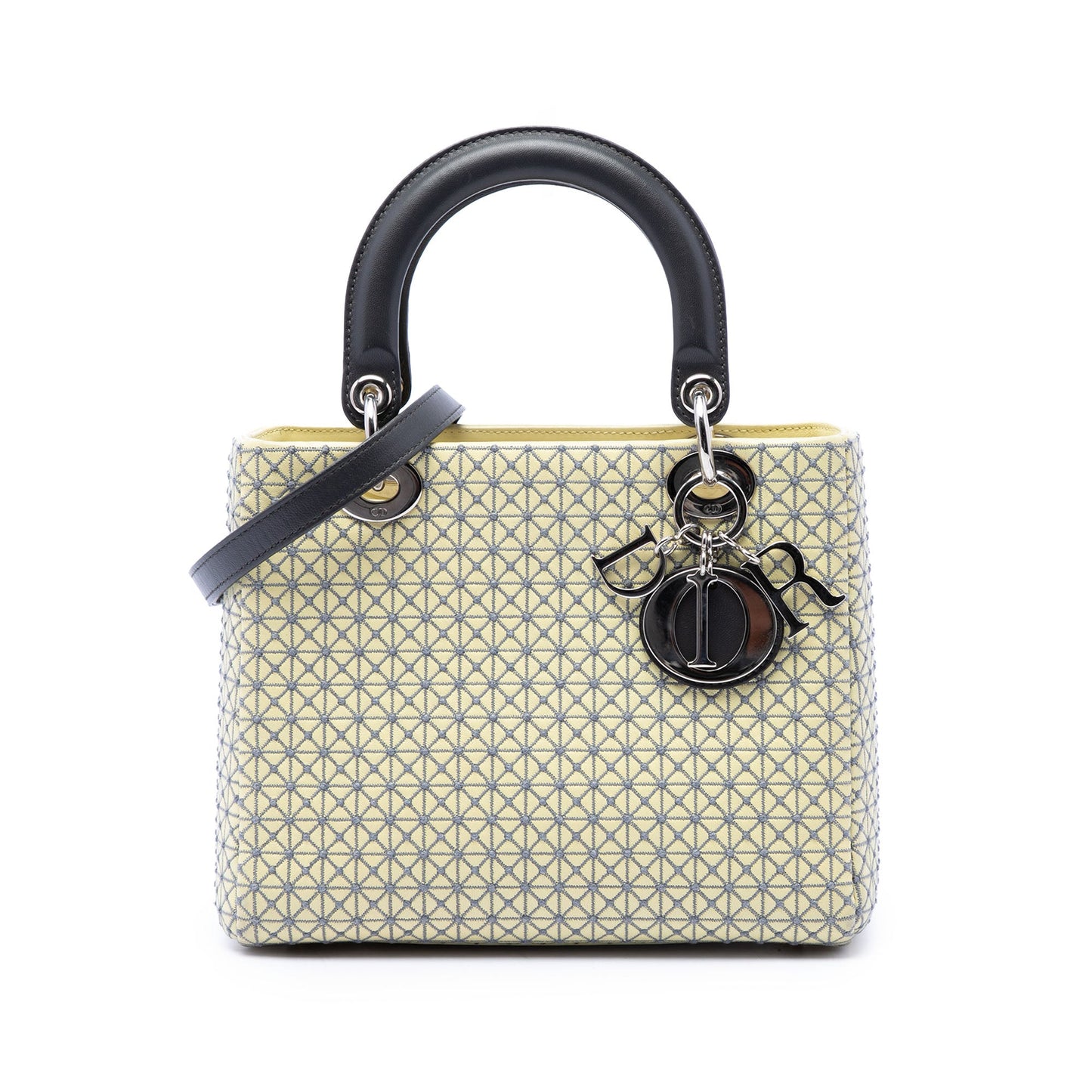 Dior Medium Embroidered Lambskin Microcannage Lady Dior