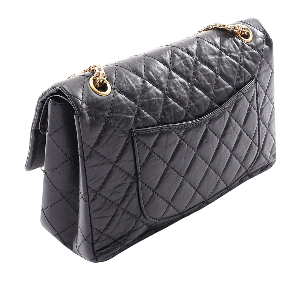 Chanel Quilted Aged Calfskin Reissue 2.55 Single Flap 225 — Black