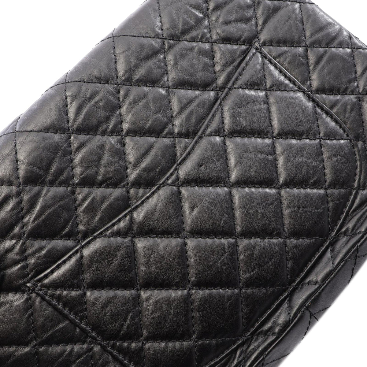 Chanel Quilted Aged Calfskin Reissue 2.55 Single Flap 225 — Black