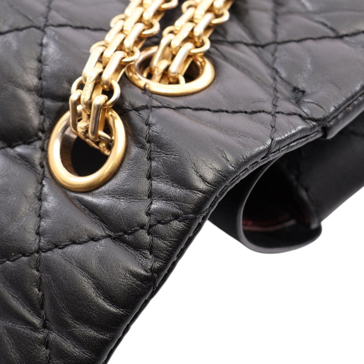 Chanel Quilted Aged Calfskin Reissue 2.55 Single Flap 225 — Black