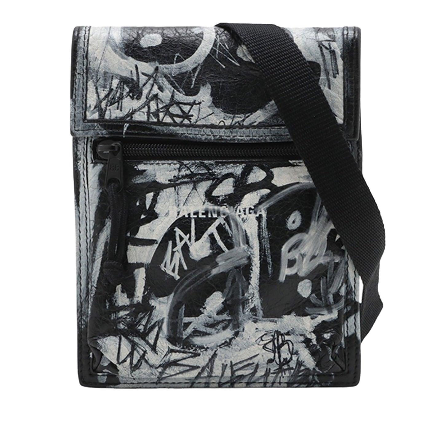 Balenciaga Small Lambskin Graffiti Explorer Crossbody