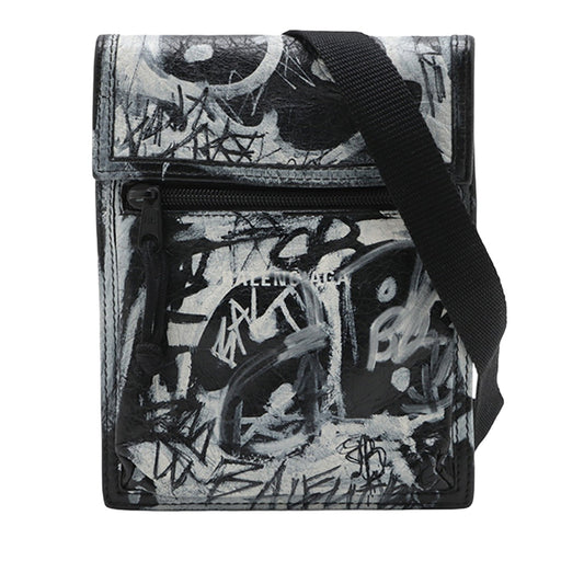 Balenciaga Small Lambskin Graffiti Explorer Crossbody