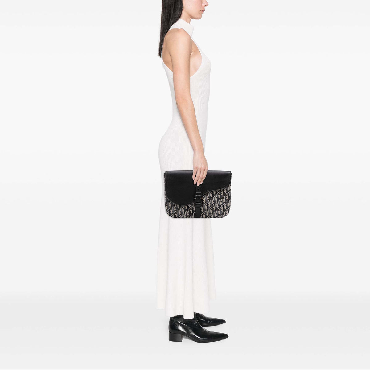 Dior Oblique Canvas and Leather Saddle A4 Pouch