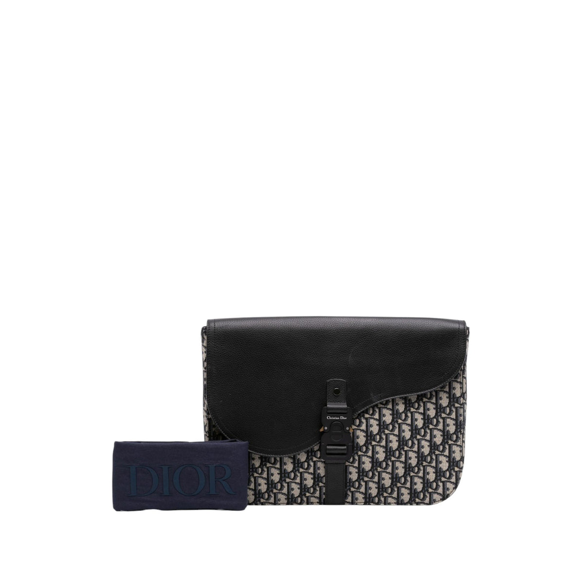 Dior Oblique Canvas and Leather Saddle A4 Pouch