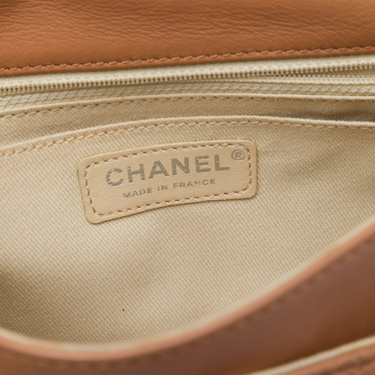 Chanel CC Quilted Calfskin Embossed Stitch Flap