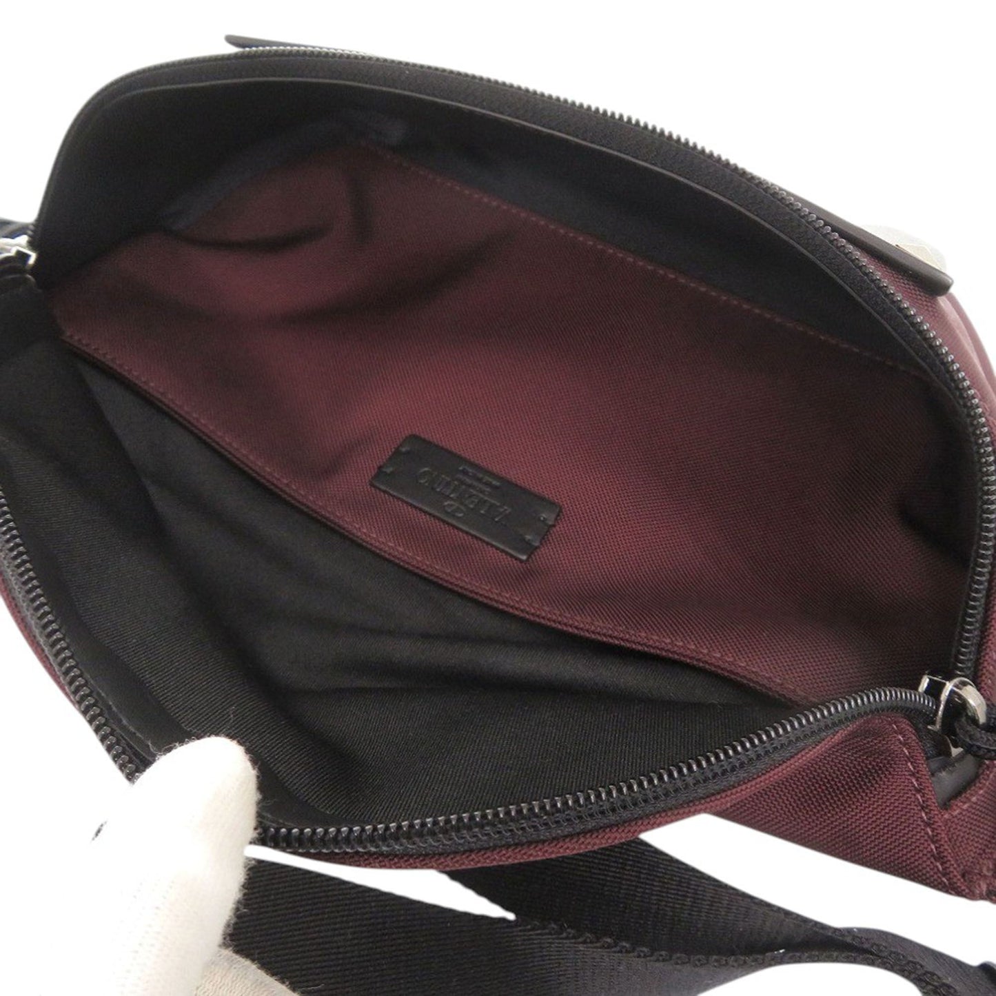 Valentino Nylon and Leather VLTN Rockstud Belt Bag