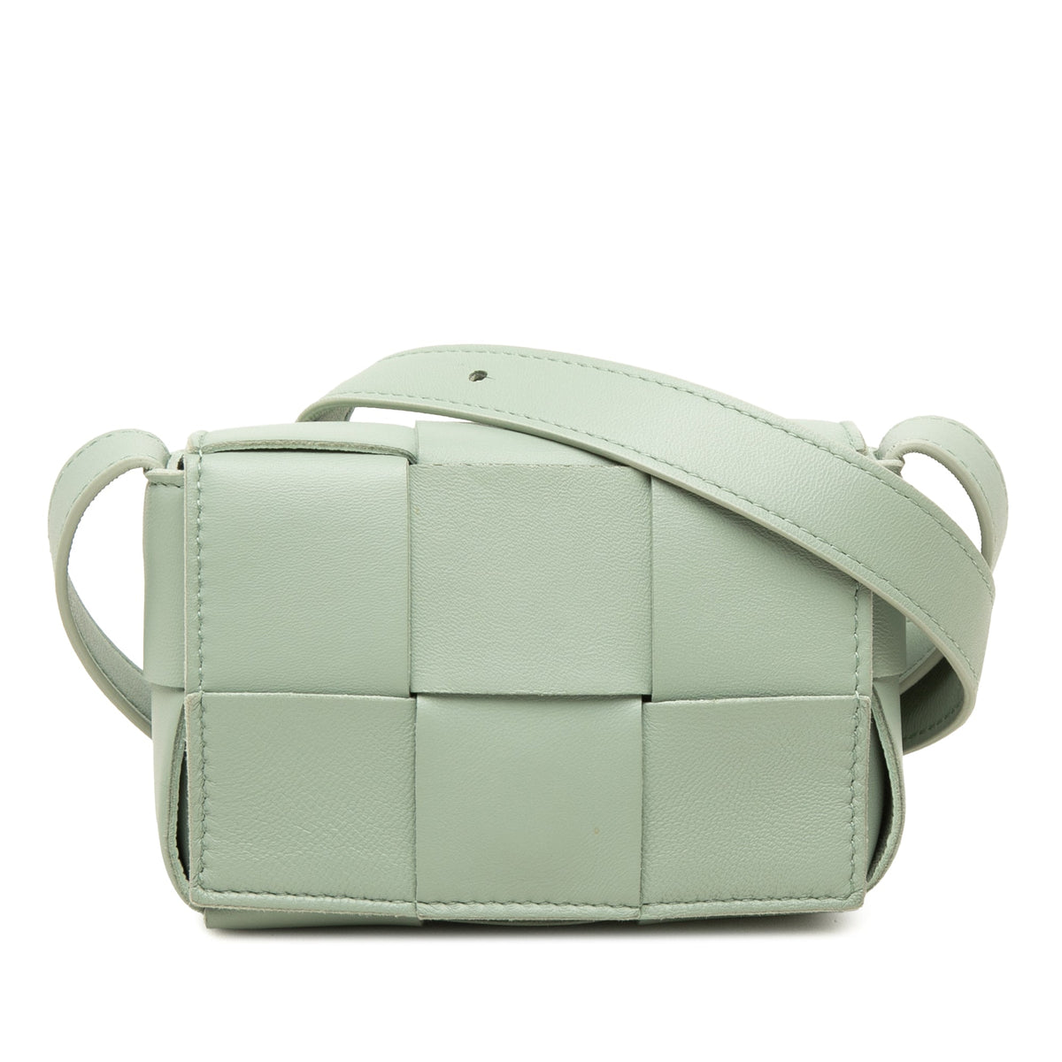 Bottega Veneta Candy Nappa Intrecciato Cassette Crossbody — Green