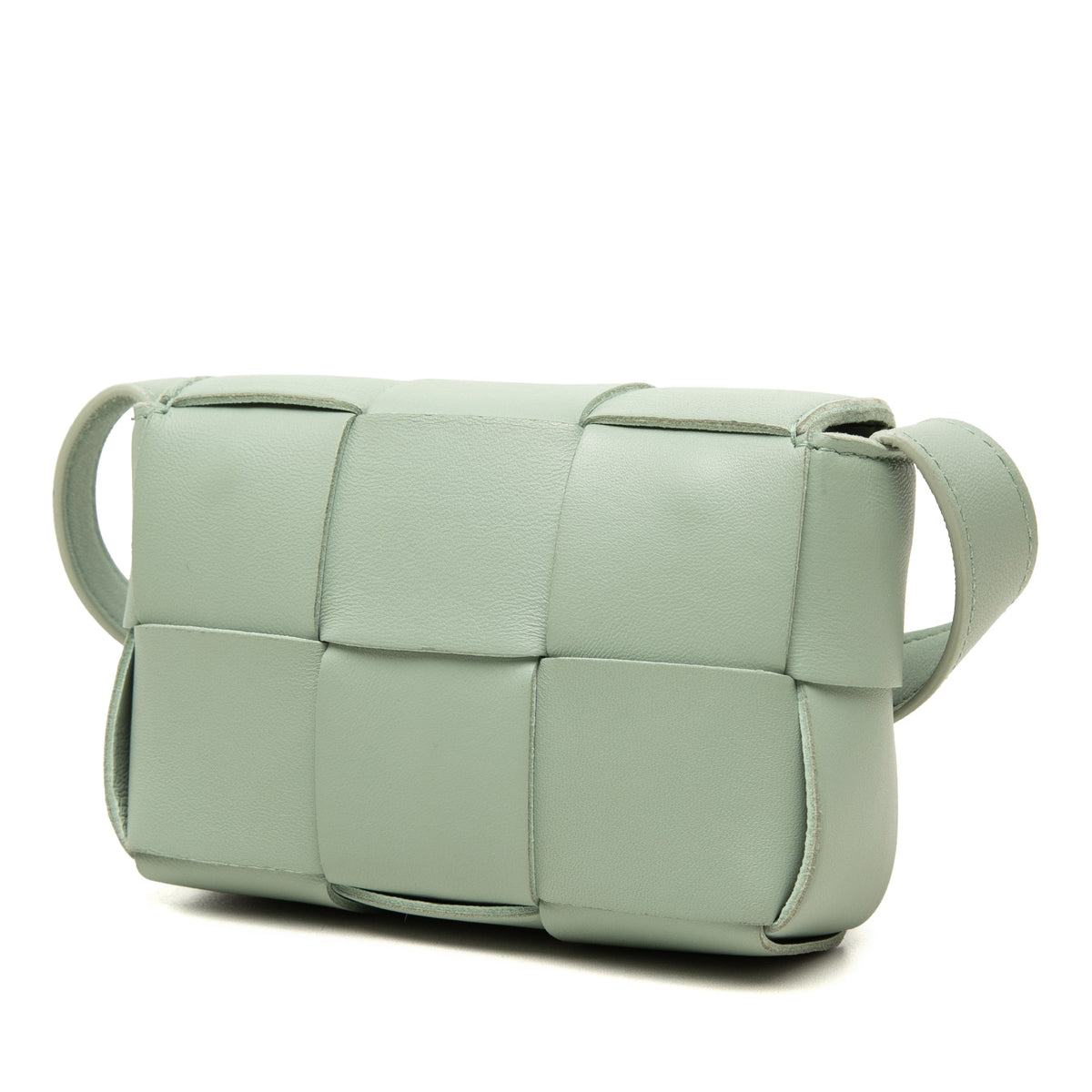Bottega Veneta Candy Nappa Intrecciato Cassette Crossbody — Green