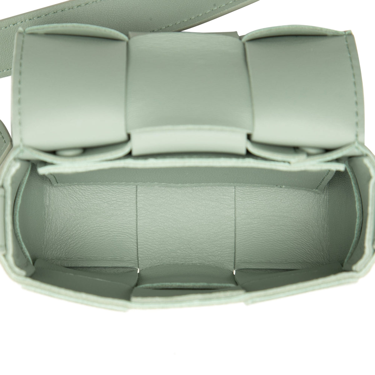 Bottega Veneta Candy Nappa Intrecciato Cassette Crossbody — Green