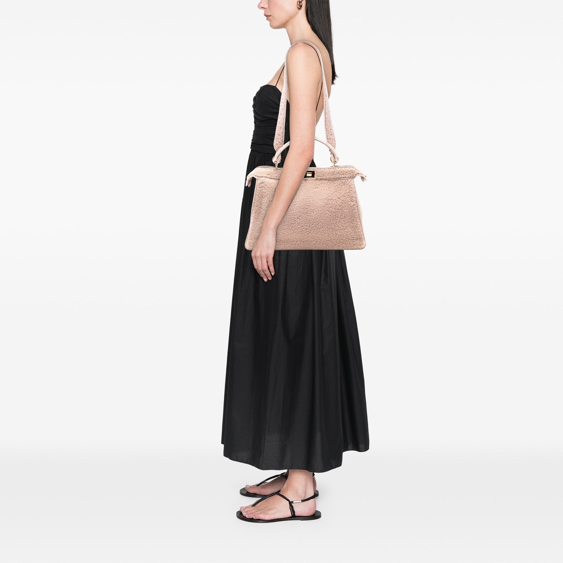 Fendi Large Shearling Peekaboo ISeeU Satchel