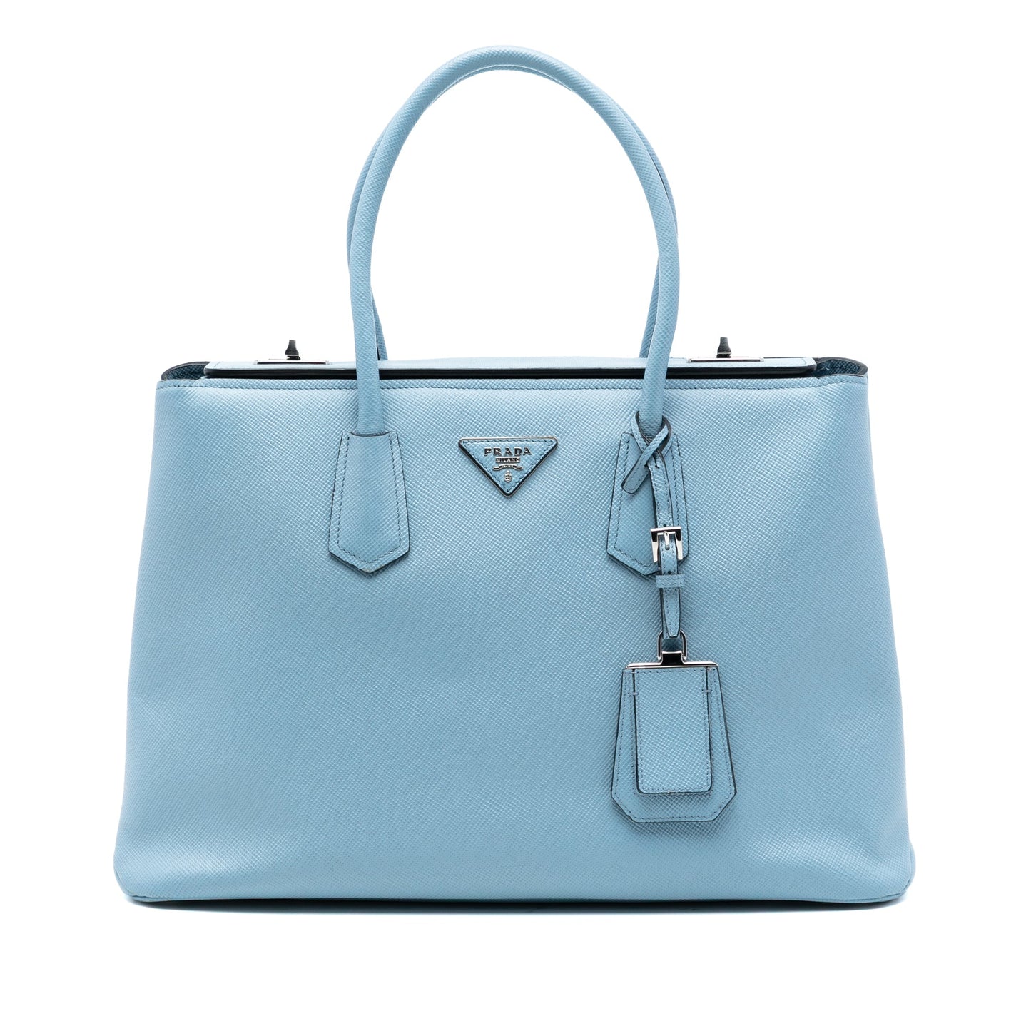 Prada Saffiano Cuir Turnlock Twin Satchel
