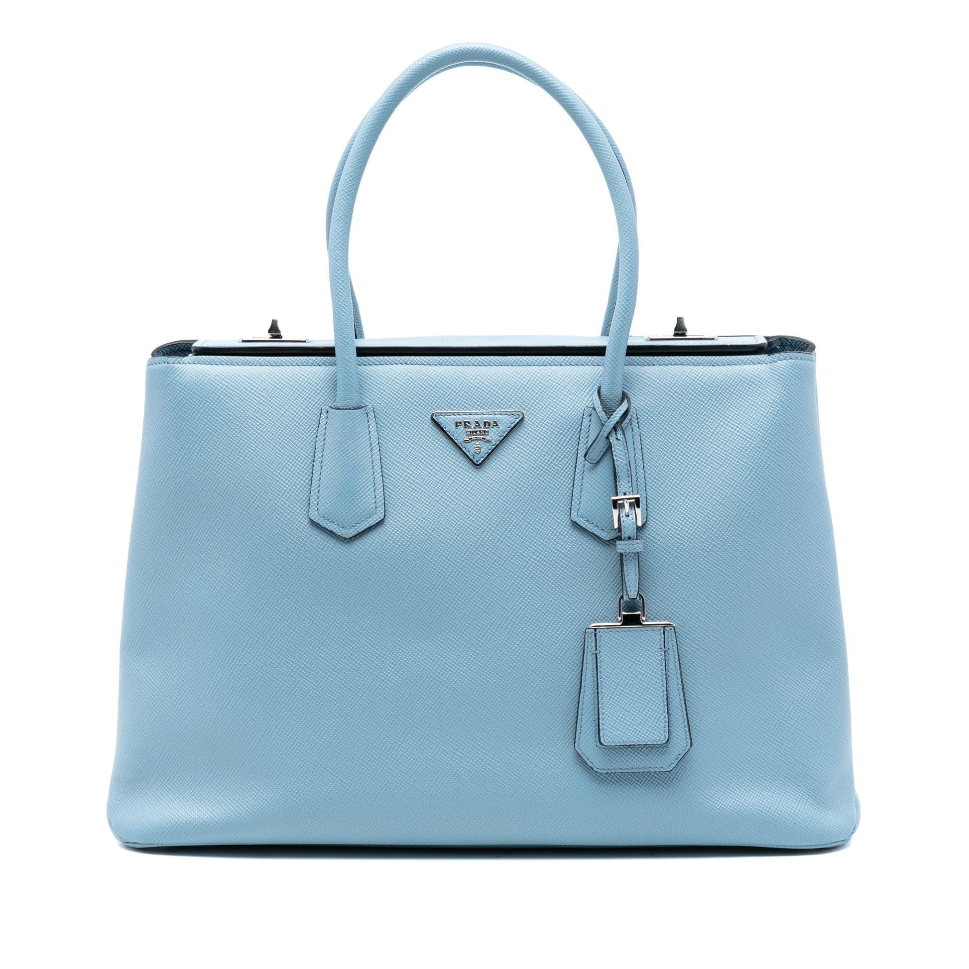 Prada Saffiano Cuir Turnlock Twin Satchel