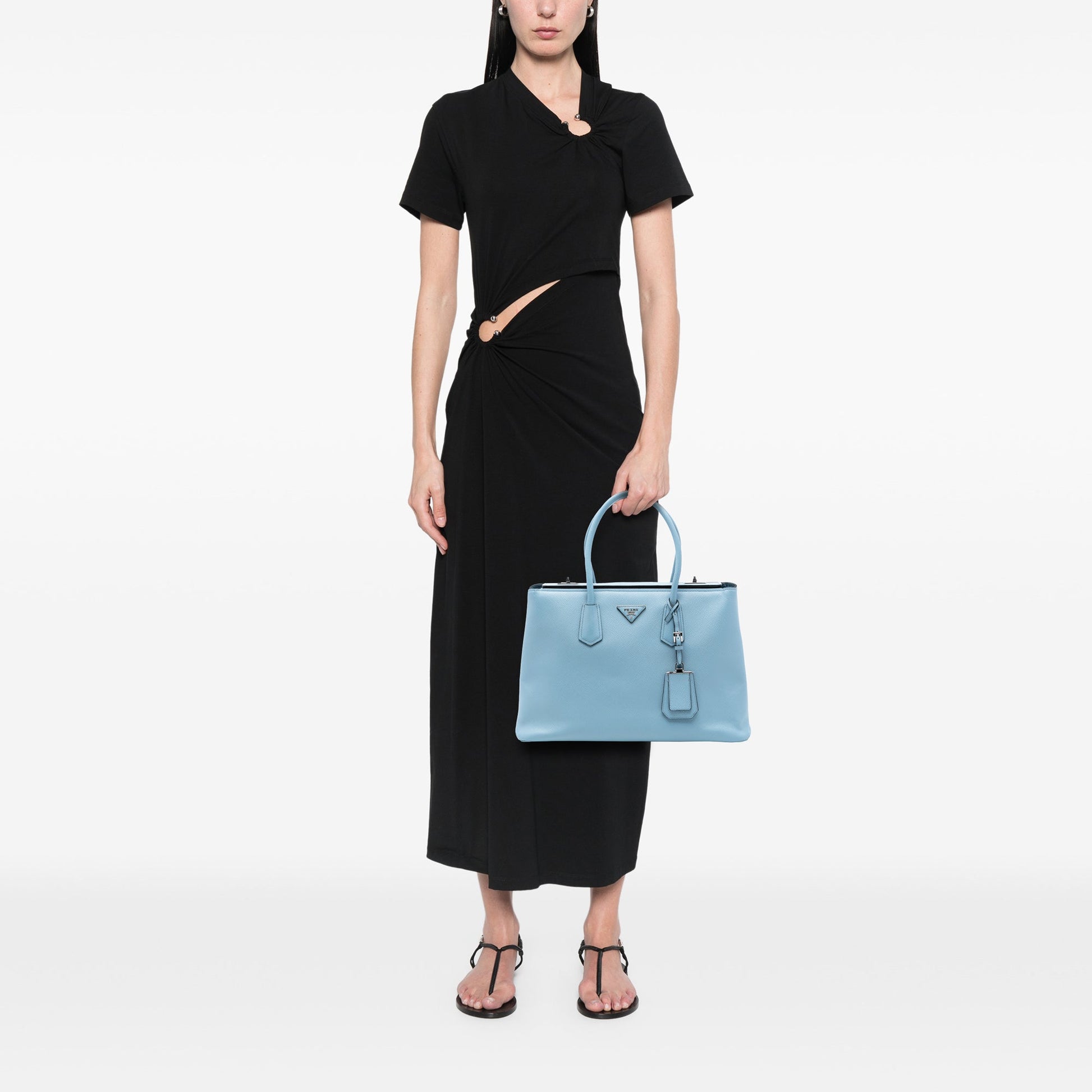 Prada Saffiano Cuir Turnlock Twin Satchel