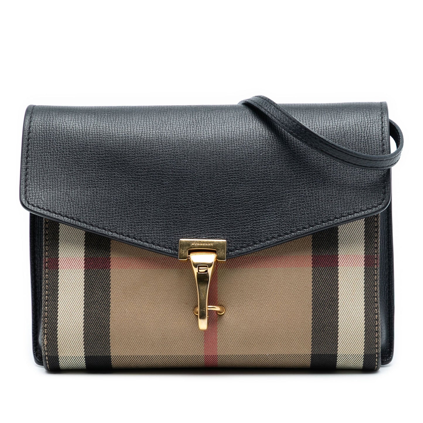 Burberry Small Leather and House Check Canvas Derby Macken Crossbody