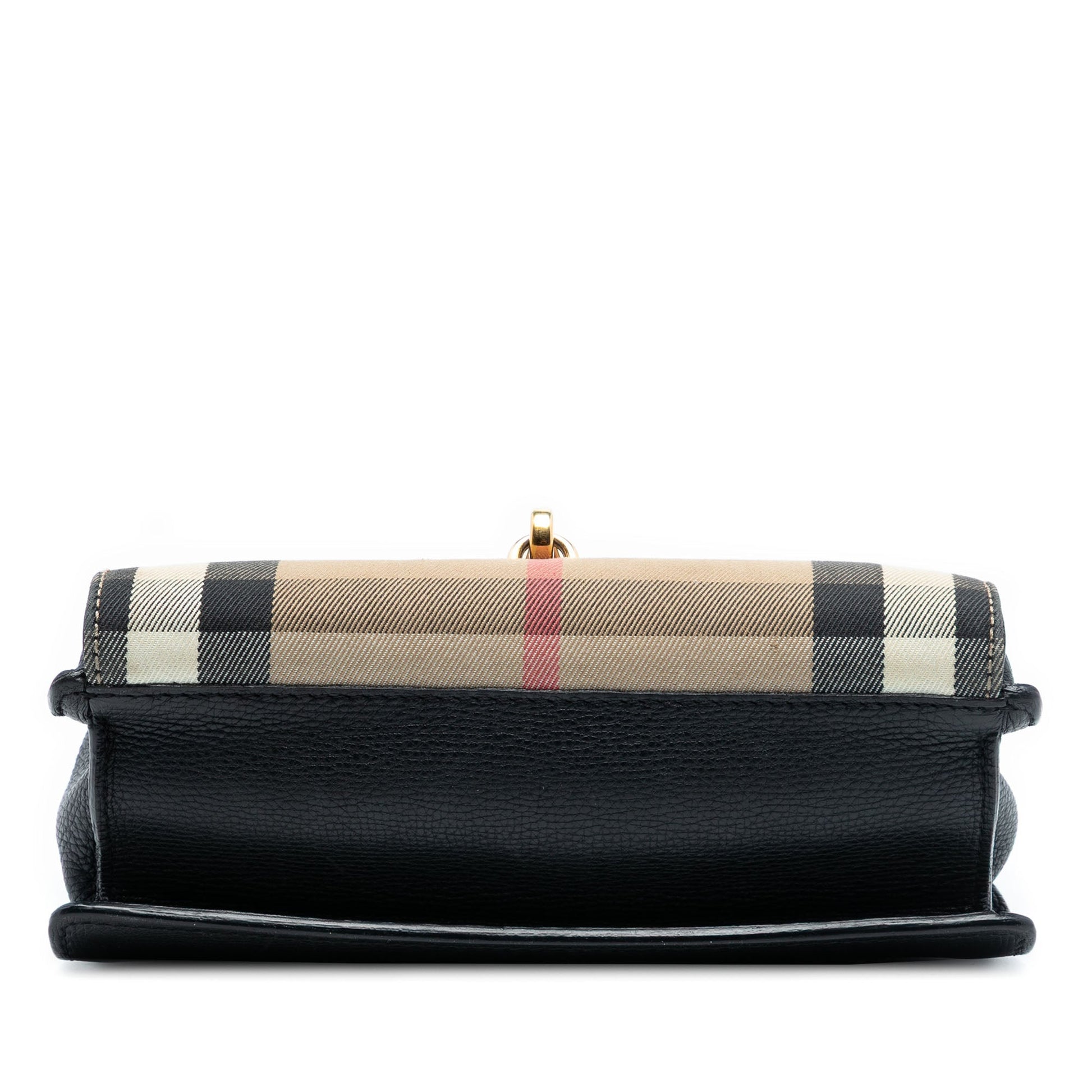 Burberry Small Leather and House Check Canvas Derby Macken Crossbody