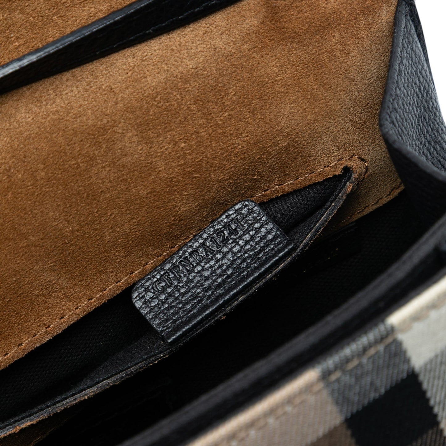 Burberry Small Leather and House Check Canvas Derby Macken Crossbody
