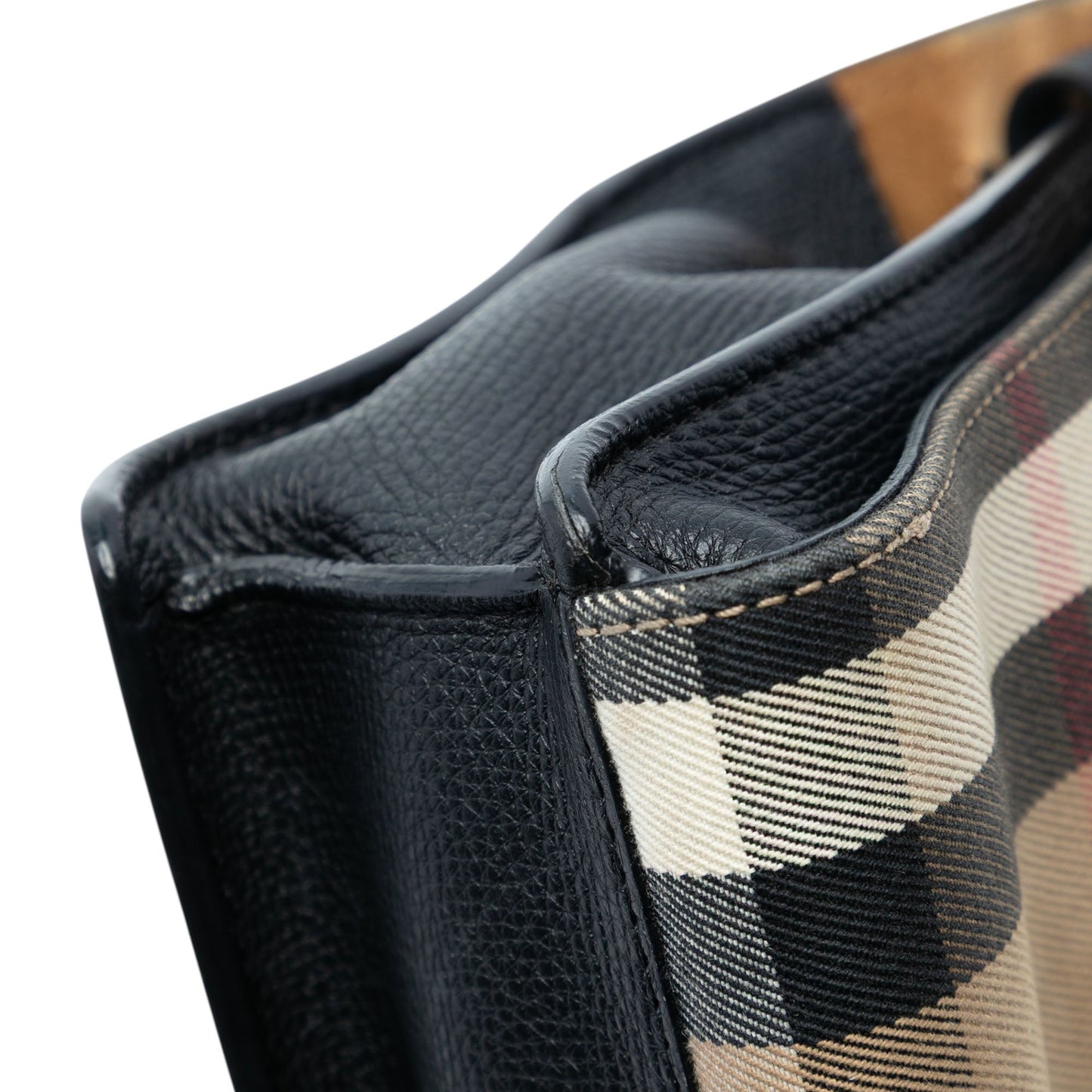 Burberry Small Leather and House Check Canvas Derby Macken Crossbody