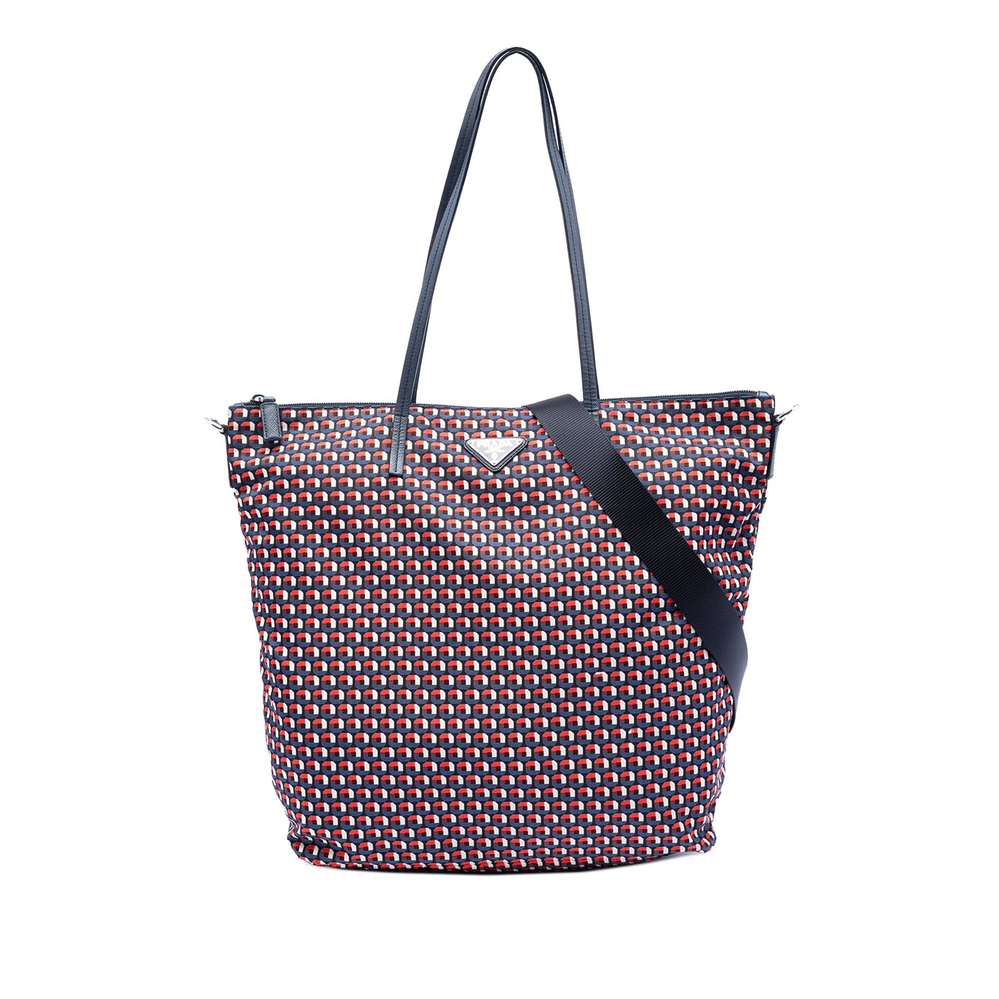 Prada Saffiano Trimmed Tessuto Stampato Satchel
